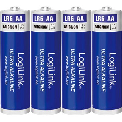 LogiLink LR6B4 Alkaline AA-Batterien Packung mit 4 LogiLink LR6B4 Alkaline AA-Batterien Packung mit 4