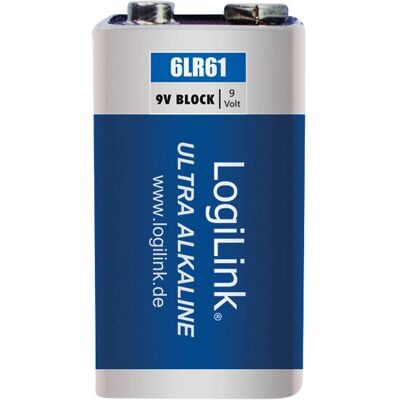 Pile domestique LogiLink 6LR61B1 - Batterie, 9V, Alcaline Pile domestique LogiLink 6LR61B1 - Batterie, 9V, Alcaline