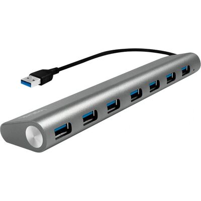 LogiLink UA0308 USB Hub - 7 Portar, Aluminium, Grå - Datortillbehör LogiLink UA0308 USB Hub - 7 Portar, Aluminium, Grå - Datortillbehör