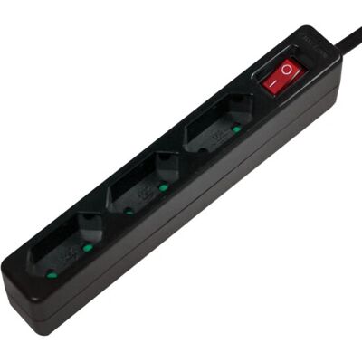 LogiLink LPS230B Verlengsnoer - 3 stopcontacten, 1,5 m, Zwart LogiLink LPS230B Verlengsnoer - 3 stopcontacten, 1,5 m, Zwart