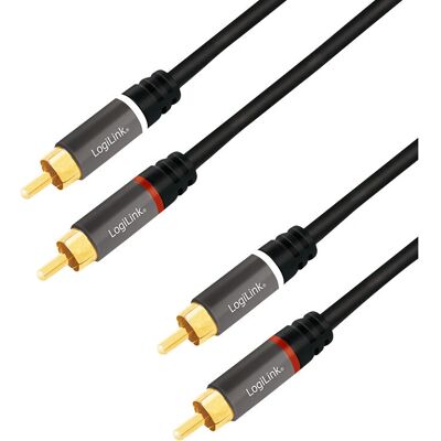 Cable de audio LogiLink CA1204 - 2 m, RCA, Oro, Metal - Estéreo Cable de audio LogiLink CA1204 - 2 m, RCA, Oro, Metal - Estéreo