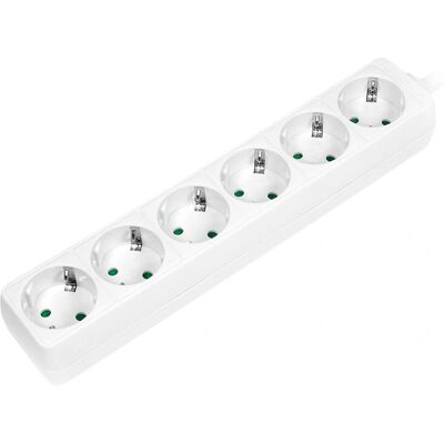 LogiLink Mehrfachsteckdose - 6 Anschlüsse - 1,5m - Weiß LogiLink Mehrfachsteckdose - 6 Anschlüsse - 1,5m - Weiß