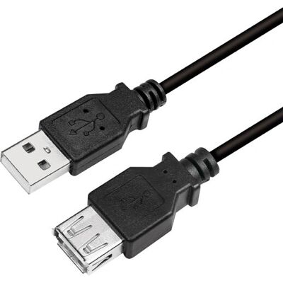 LogiLink CU0012B USB-Kabel - 5m, Schwarz, USB 2.0 - Männlich zu Weiblich LogiLink CU0012B USB-Kabel - 5m, Schwarz, USB 2.0 - Männlich zu Weiblich
