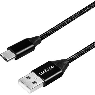 LogiLink CU0140 USB-kabel - 1m - USB-C naar USB-A - Zwart LogiLink CU0140 USB-kabel - 1m - USB-C naar USB-A - Zwart
