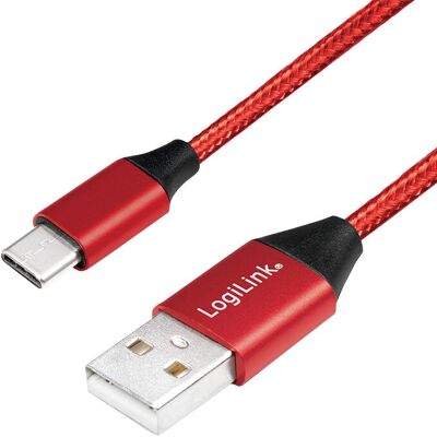 Cavo USB LogiLink - 1m - USB A a USB C - Nero/Rosso Cavo USB LogiLink - 1m - USB A a USB C - Nero/Rosso