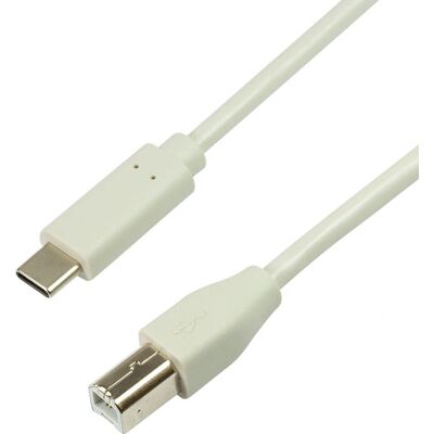 Câble USB LogiLink - 1m - USB Type-C réversible à USB B - Blanc - Publicité Câble USB LogiLink - 1m - USB Type-C réversible à USB B - Blanc - Publicité