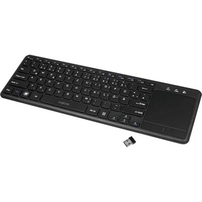 LogiLink ID0188 Bezprzewodowa klawiatura - Touchpad - 10m zasięg - Czarna LogiLink ID0188 Bezprzewodowa klawiatura - Touchpad - 10m zasięg - Czarna