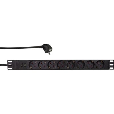 LogiLink PDU8C02 Stromverteiler - 8 Steckdosen - 1U - Schwarz LogiLink PDU8C02 Stromverteiler - 8 Steckdosen - 1U - Schwarz