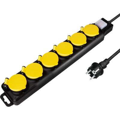 LogiLink LPS256 Mehrfachsteckdose mit 6 Steckdosen - Außen Schwarz, Gelb LogiLink LPS256 Mehrfachsteckdose mit 6 Steckdosen - Außen Schwarz, Gelb