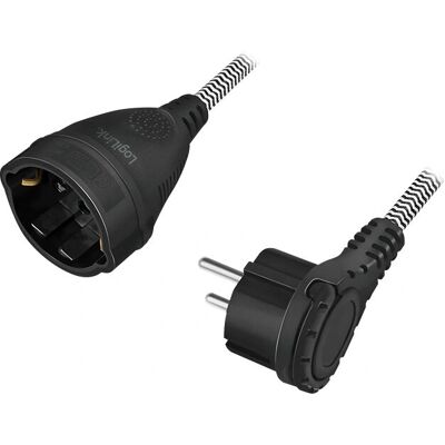 LogiLink Stromkabel - 3m, Schwarz/Weiß, CEE 7/7 zu CEE 7/3 - Verlängerungskabel LogiLink Stromkabel - 3m, Schwarz/Weiß, CEE 7/7 zu CEE 7/3 - Verlängerungskabel