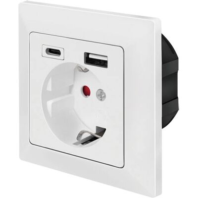 LogiLink PA0262 Enchufe empotrado - USB-C y USB-A - Blanco LogiLink PA0262 Enchufe empotrado - USB-C y USB-A - Blanco