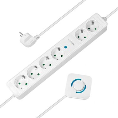 LogiLink LPS271 Strømskinne - 6 Utganger Innendørs Hvit LogiLink LPS271 Strømskinne - 6 Utganger Innendørs Hvit