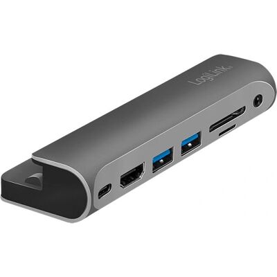 LogiLink UA0385 Laptop-Dock - USB-C, 60W, Schwarz & Silber LogiLink UA0385 Laptop-Dock - USB-C, 60W, Schwarz & Silber