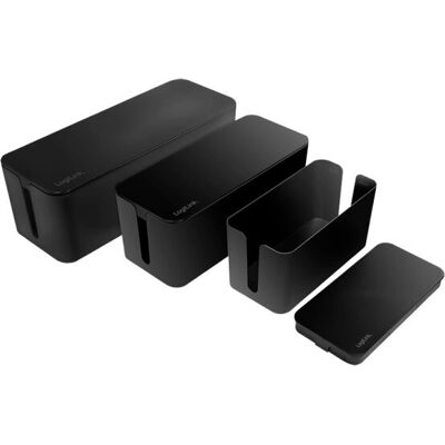 LogiLink KAB0077 Kabel Organizer - Set van 3 dozen - Zwart LogiLink KAB0077 Kabel Organizer - Set van 3 dozen - Zwart