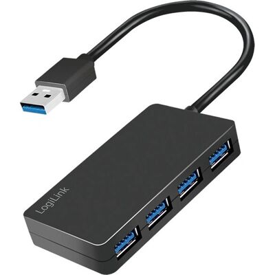 LogiLink UA0396 USB Hub - 4 Ports, Black - USB 3.2 Gen 1 - Computer Accessory LogiLink UA0396 USB Hub - 4 Ports, Black - USB 3.2 Gen 1 - Computer Accessory