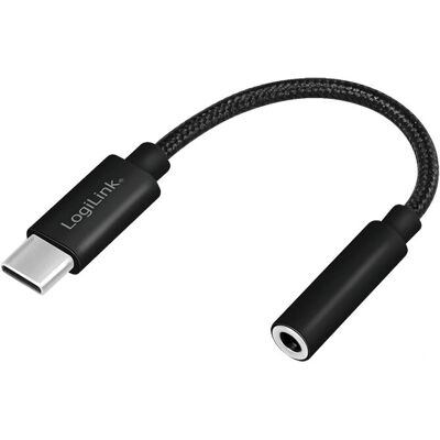 Adaptador de áudio USB-C para 3,5mm LogiLink - Preto Adaptador de áudio USB-C para 3,5mm LogiLink - Preto