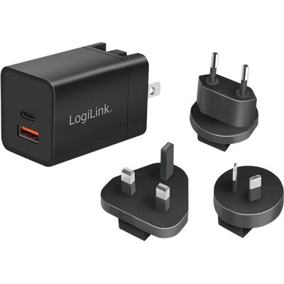 LogiLink Universal-Reiseadapter - Schnelles Laden - Schwarz LogiLink Universal-Reiseadapter - Schnelles Laden - Schwarz