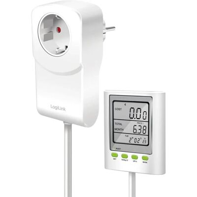 Medidor de Energía LogiLink con Cálculo de CO2 - Blanco Medidor de Energía LogiLink con Cálculo de CO2 - Blanco