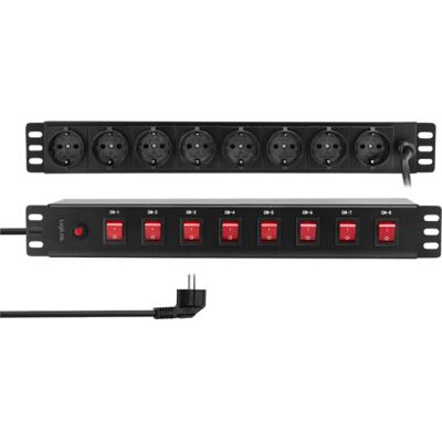 LogiLink PDU8D01 Protezione da sovratensione - 8 prese, rack 19'', nero LogiLink PDU8D01 Protezione da sovratensione - 8 prese, rack 19'', nero