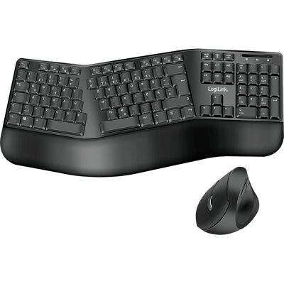 LogiLink ID0211 Kabelloses geteiltes Tastatur-Maus-Set - Ergonomisch Schwarz LogiLink ID0211 Kabelloses geteiltes Tastatur-Maus-Set - Ergonomisch Schwarz