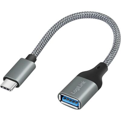 LogiLink USB-C zu USB-A Adapter - 0,15m - Grau - USB 3.2 Gen 1 LogiLink USB-C zu USB-A Adapter - 0,15m - Grau - USB 3.2 Gen 1