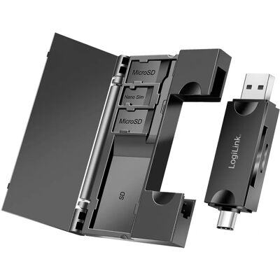 LogiLink Lecteur de cartes USB 3.2 Gen1 - Micro SD & SD avec stockage LogiLink Lecteur de cartes USB 3.2 Gen1 - Micro SD & SD avec stockage