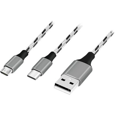 LogiLink CU0202 USB-Kabel - 1,2 m - USB A zu USB C/Micro-USB A - Grau - USB 2.0 LogiLink CU0202 USB-Kabel - 1,2 m - USB A zu USB C/Micro-USB A - Grau - USB 2.0