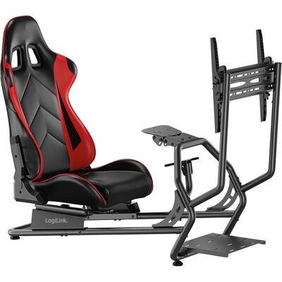 LogiLink EO0065 Gaming-Stuhl - Ergonomischer Rennsitz - Schwarz, Rot LogiLink EO0065 Gaming-Stuhl - Ergonomischer Rennsitz - Schwarz, Rot