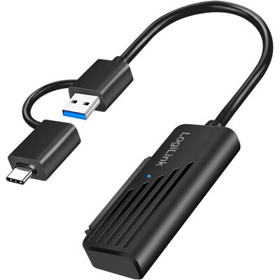 LogiLink AU0062 SATA Adapter - 2-in-1 USB-C/USB-A - Schwarz - Schnittstellenkarte LogiLink AU0062 SATA Adapter - 2-in-1 USB-C/USB-A - Schwarz - Schnittstellenkarte