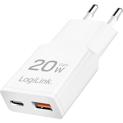 LogiLink PA0346 - GaN Ladegerät - 20 W - Weiß LogiLink PA0346 - GaN Ladegerät - 20 W - Weiß
