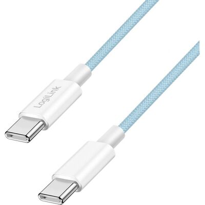 Câble USB Logilink - Tressé en nylon, 1,5m, Bleu - USB-C à USB-C - Publicité Câble USB Logilink - Tressé en nylon, 1,5m, Bleu - USB-C à USB-C - Publicité