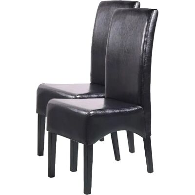 Mendler Set 2x Sedie Latina Pelle Per Sala Da Pranzo Nero Gambe Scure - Publicité Mendler Set 2x Sedie Latina Pelle Per Sala Da Pranzo Nero Gambe Scure - Publicité
