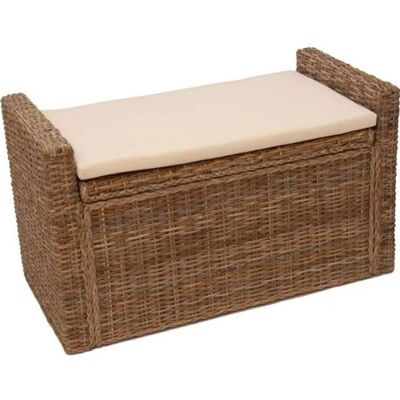 MENDLER Banc de rangement - Rotin Kubu gris - 88cm - Publicité MENDLER Banc de rangement - Rotin Kubu gris - 88cm - Publicité