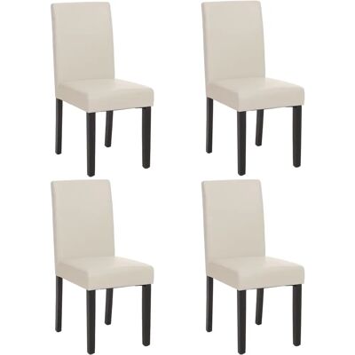 Mendler Ensemble de 4 Chaises Littau Blanc - Chaises de Salle à Manger Mendler Ensemble de 4 Chaises Littau Blanc - Chaises de Salle à Manger