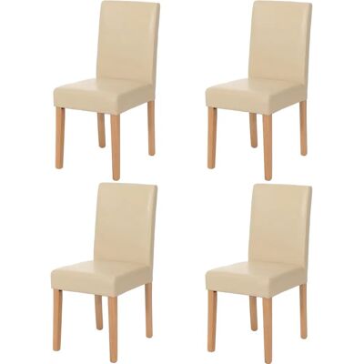 MENDLER Ensemble de 4 chaises en similicuir ivoire - Publicité MENDLER Ensemble de 4 chaises en similicuir ivoire - Publicité