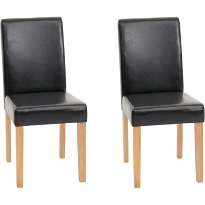 MENDLER - Ensemble de 2 chaises Littau en écopelle Noir - Set de salle à manger - Publicité MENDLER - Ensemble de 2 chaises Littau en écopelle Noir - Set de salle à manger - Publicité