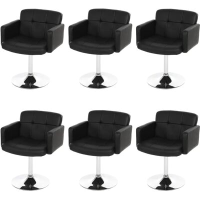 Mendler 6 Chaises de Salle à Manger Orlando Eco Cuir Noir - Chaise de Salle à Manger Mendler 6 Chaises de Salle à Manger Orlando Eco Cuir Noir - Chaise de Salle à Manger