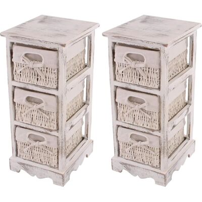 Set de Rangement Vintage HW - 2 Étagères, 3 Paniers, Bois de Paulownia - Publicité Set de Rangement Vintage HW - 2 Étagères, 3 Paniers, Bois de Paulownia - Publicité