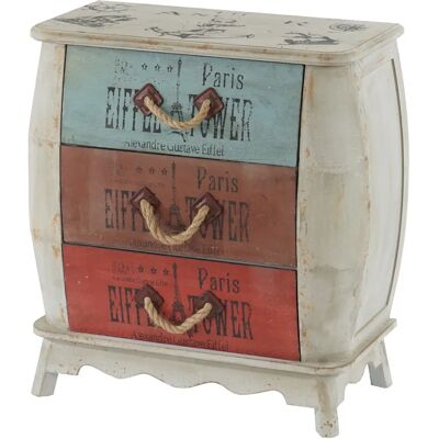 MENDLER Leiria Commode Vintage 3 Tiroirs - Style Rustique Espagnol - Publicité MENDLER Leiria Commode Vintage 3 Tiroirs - Style Rustique Espagnol - Publicité