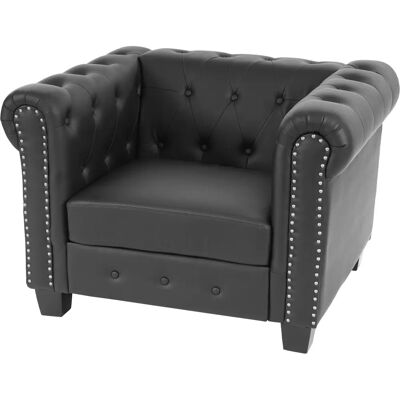 Fauteuil Chesterfield Mendler - Similicuir Noir - Style Victorien - Publicité Fauteuil Chesterfield Mendler - Similicuir Noir - Style Victorien - Publicité