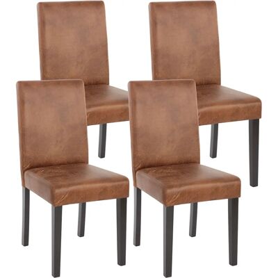 MENDLER - Lot de 4 chaises de salle à manger - Marron - Publicité MENDLER - Lot de 4 chaises de salle à manger - Marron - Publicité