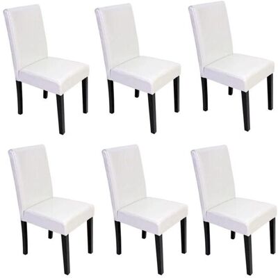 MCW Littau Esszimmerstühle Set aus 6 - Modern, Weiß, Holzkufen MCW Littau Esszimmerstühle Set aus 6 - Modern, Weiß, Holzkufen