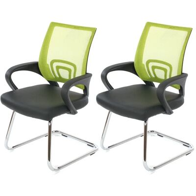 MENDLER - Ensemble 2 chaises bureau Ancona - Vert - Publicité MENDLER - Ensemble 2 chaises bureau Ancona - Vert - Publicité