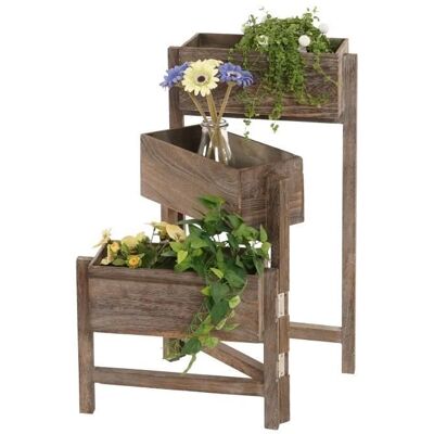 Ensemble Vintage HW 3x Supports pour Plantes avec Charnières - Bois Marron - Publicité Ensemble Vintage HW 3x Supports pour Plantes avec Charnières - Bois Marron - Publicité
