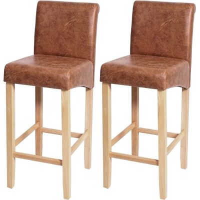 MCW - MCW-C33 - Braun Kunstlederimitat - Helle Beine - Barhocker MCW - MCW-C33 - Braun Kunstlederimitat - Helle Beine - Barhocker