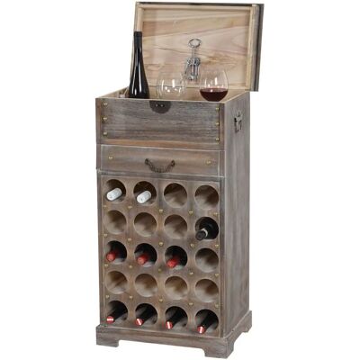 HW Lucan T323 Support à bouteilles vintage en bois - Marron - Publicité HW Lucan T323 Support à bouteilles vintage en bois - Marron - Publicité