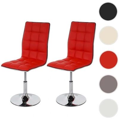 Chaise de Salle à Manger Rouge Réglable Pivotante - Publicité Chaise de Salle à Manger Rouge Réglable Pivotante - Publicité