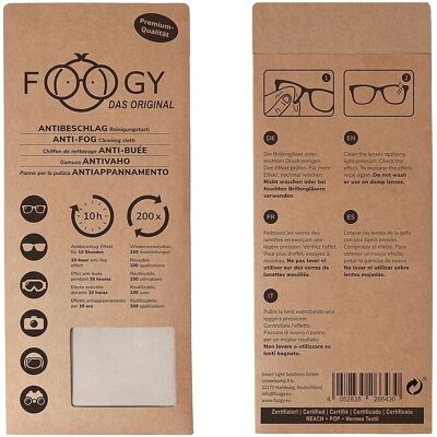 Foogy FOOGYVAHO Anti-Beschlag-Behandlung - Mikrofaser-Tuch Foogy FOOGYVAHO Anti-Beschlag-Behandlung - Mikrofaser-Tuch