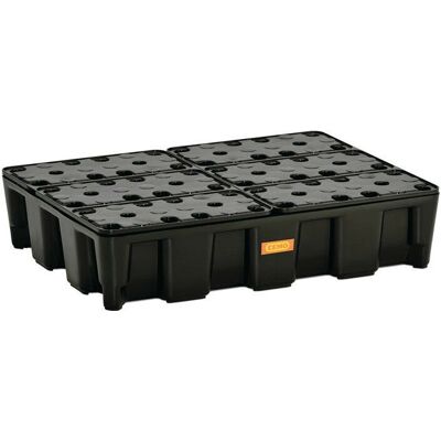 CEMO Hochdicht-Polyethylen-Containment-Palette - 60L - Grau - Für Kleine Fässer CEMO Hochdicht-Polyethylen-Containment-Palette - 60L - Grau - Für Kleine Fässer