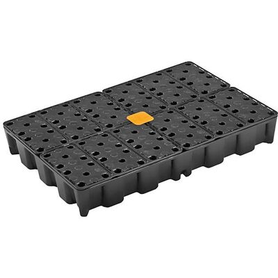 Palette de Contention en Polyéthylène Haute Densité - 120L - Noir - Certifié pour Liquides Dangereux - Publicité Palette de Contention en Polyéthylène Haute Densité - 120L - Noir - Certifié pour Liquides Dangereux - Publicité